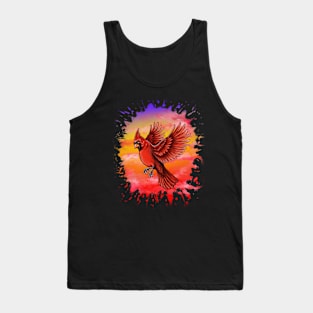 Northern cardinal red cardinal bird Tank Top